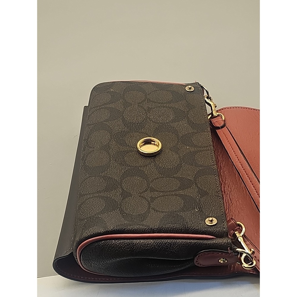 Coach Signature Reversible 2 IN 1 Crossbody Bag Magnet Rose Brown F59534 - Picture 10 of 10